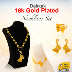 Dakkak Fashion 18K Gold Plated Butterfly Design Long Necklace Set, DK07
